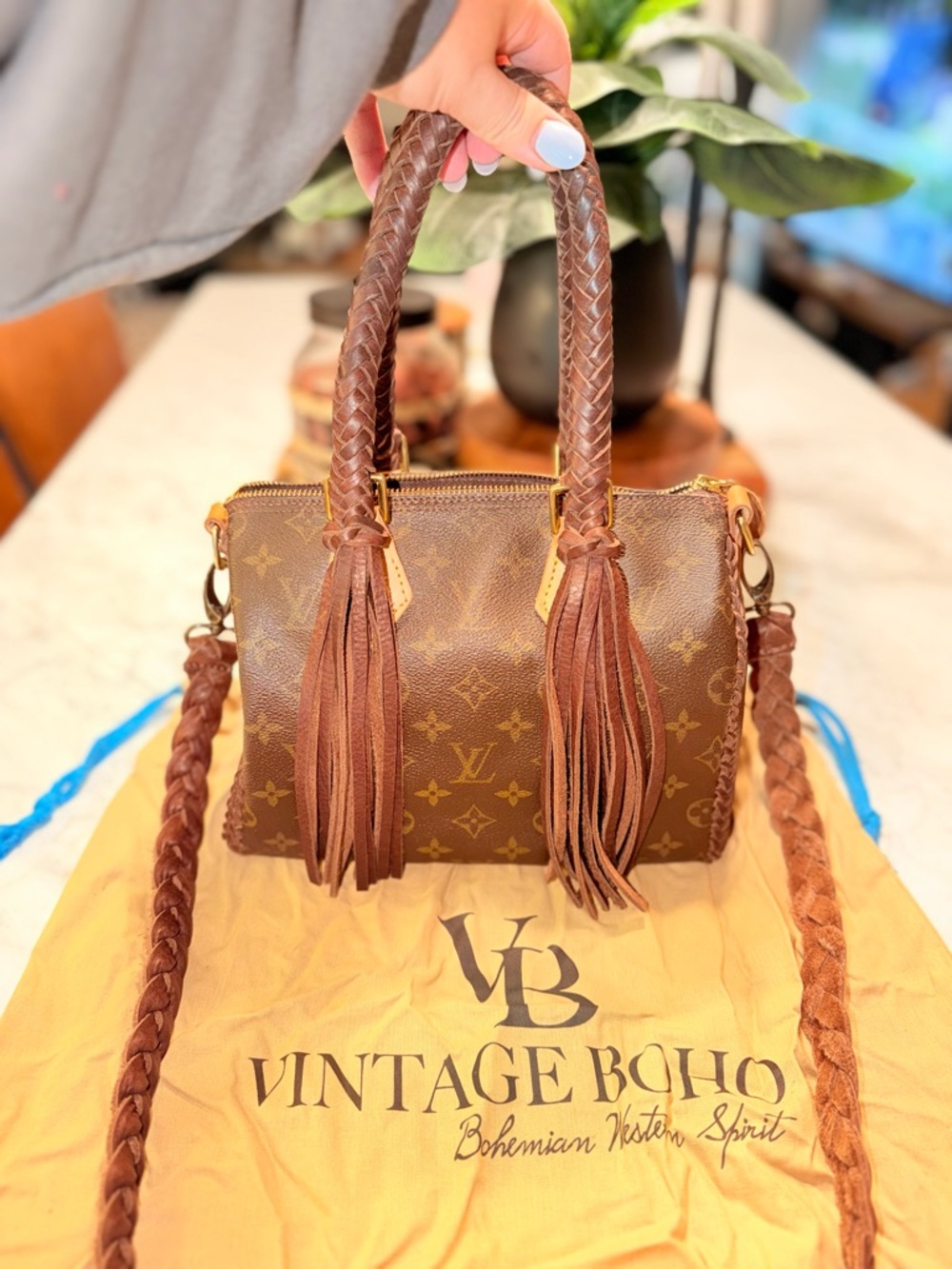 AUTHENTIC Vintage Boho  Louis Vuitton Monogram Speedy 25 Fringe Braided Bag